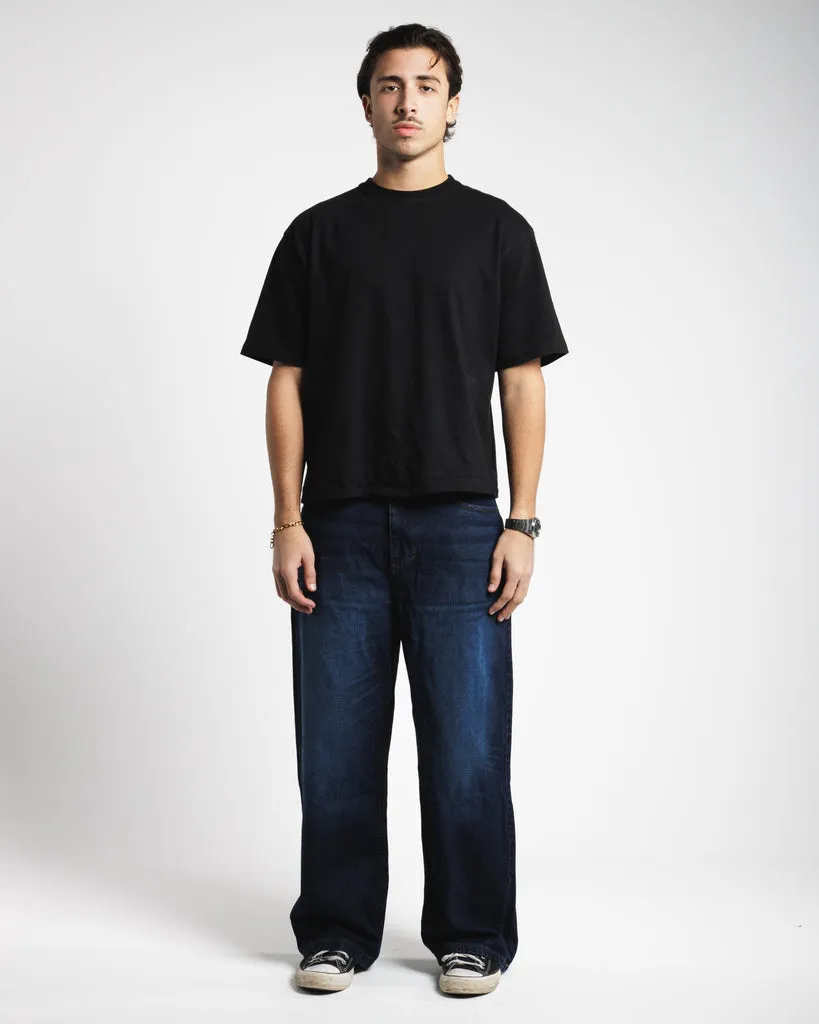 Men Baggy Jeans - Vintage Dark Blue