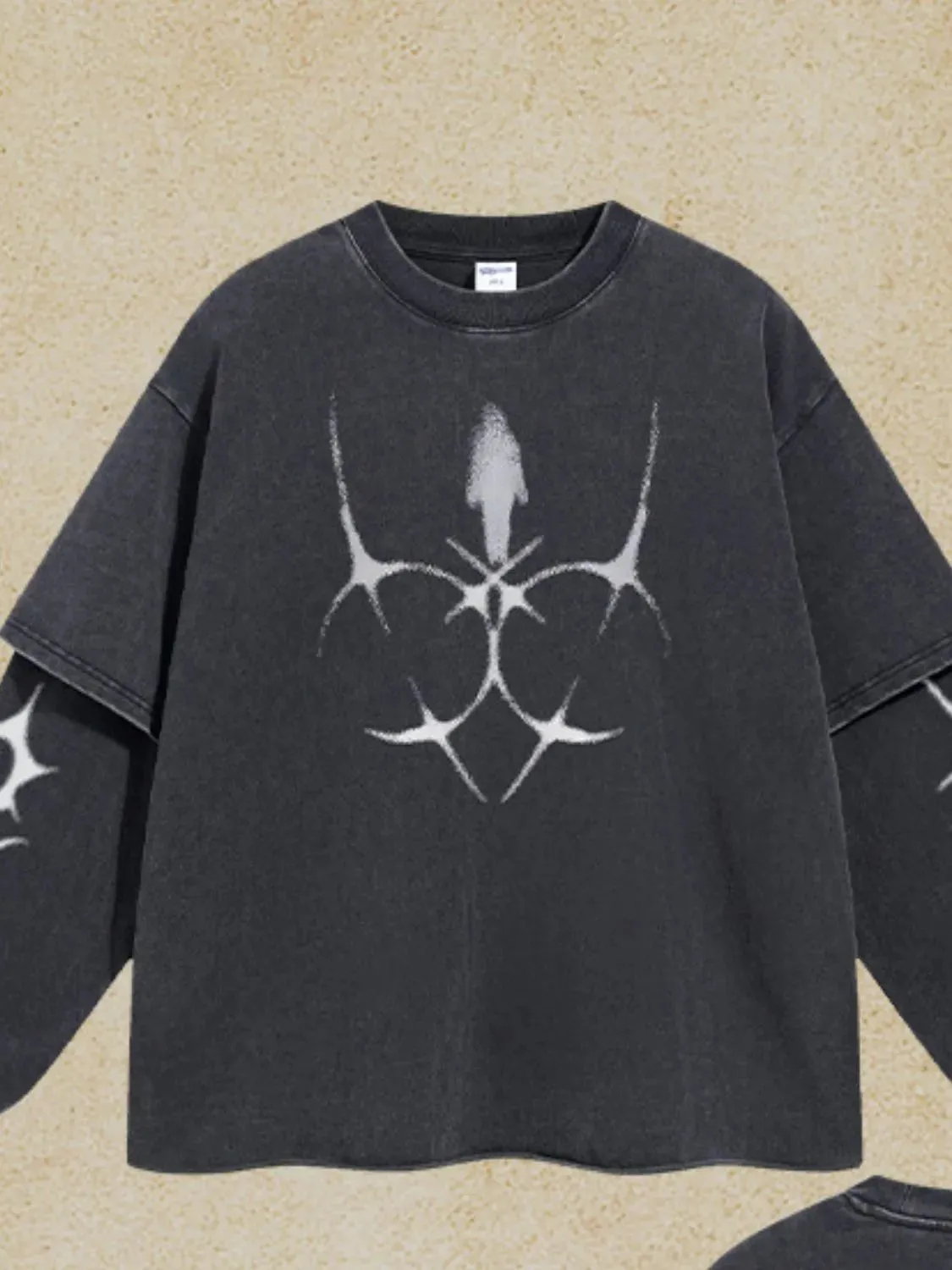 Men's Round Neck Long Sleeve Oversized T-Shirt