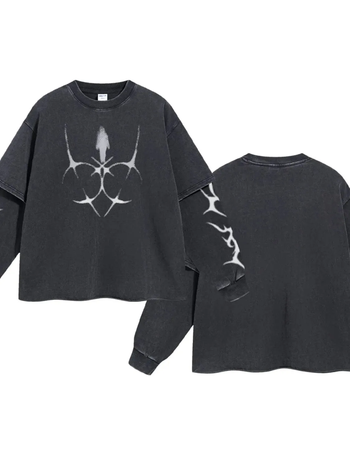 Men's Round Neck Long Sleeve Oversized T-Shirt