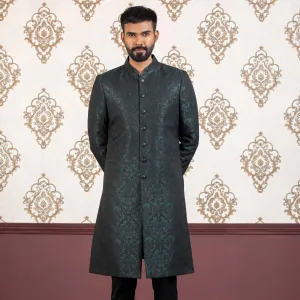 Mens Sherwani-Deep Green