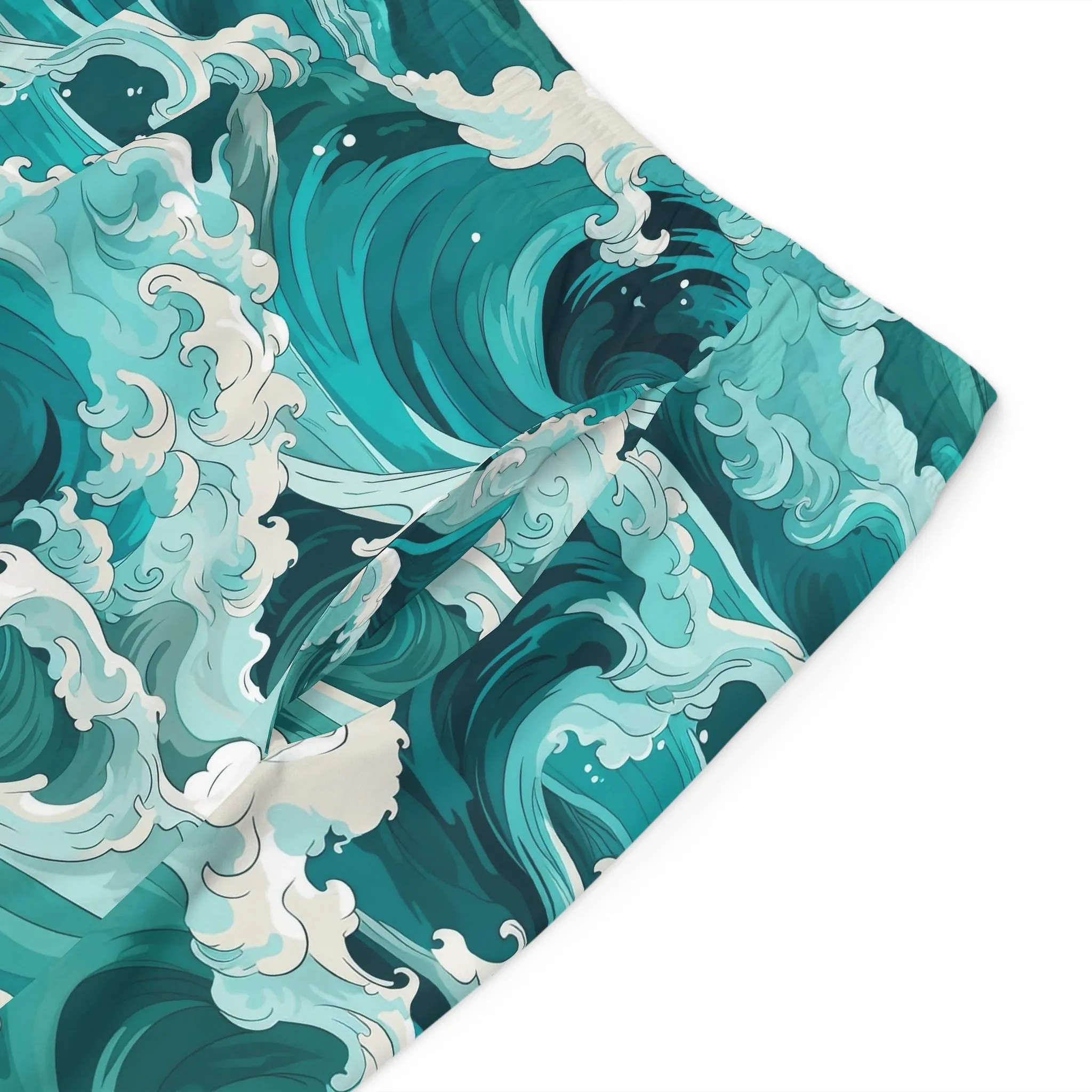 Men's Wave Print Board Shorts - Perfect for Summer Beach Days