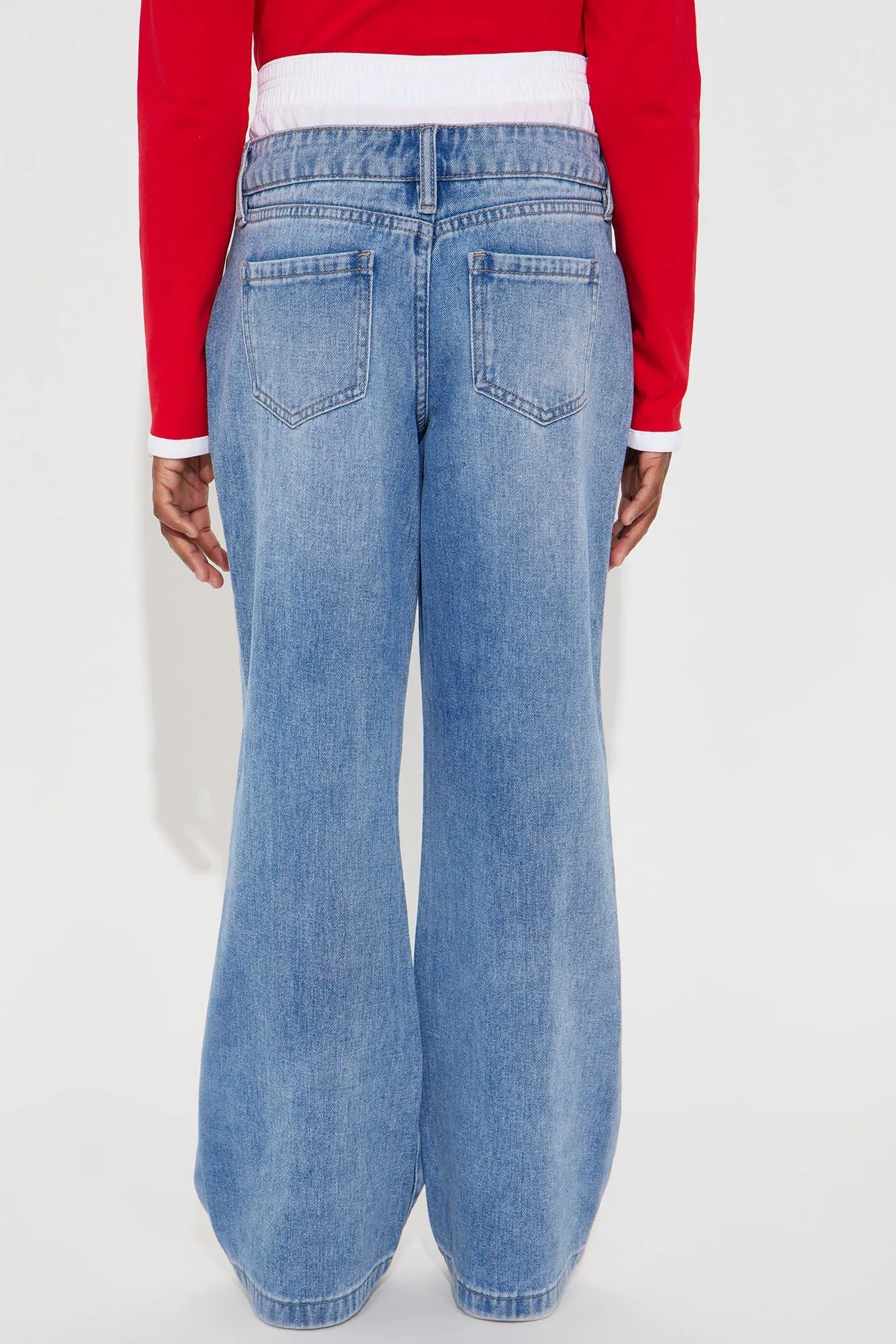 Mini Aaliyah Boxer Baggy Jeans - Medium Wash