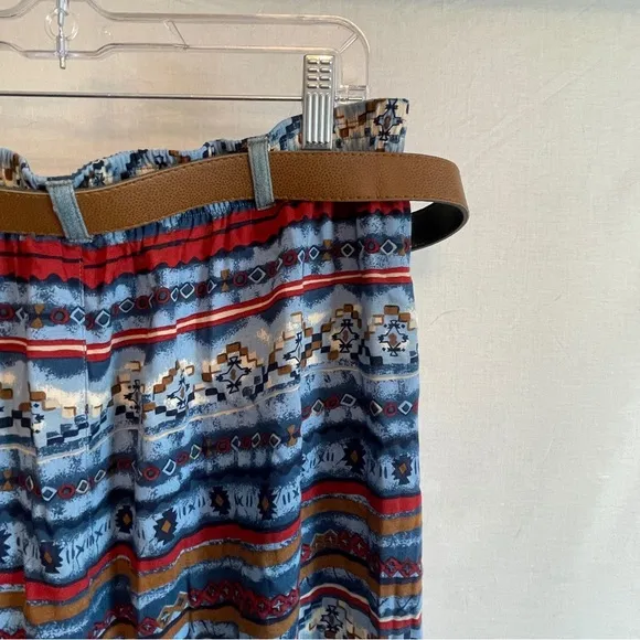 Navajo/western Jean patterned maxi skirt with buttons - size XL
