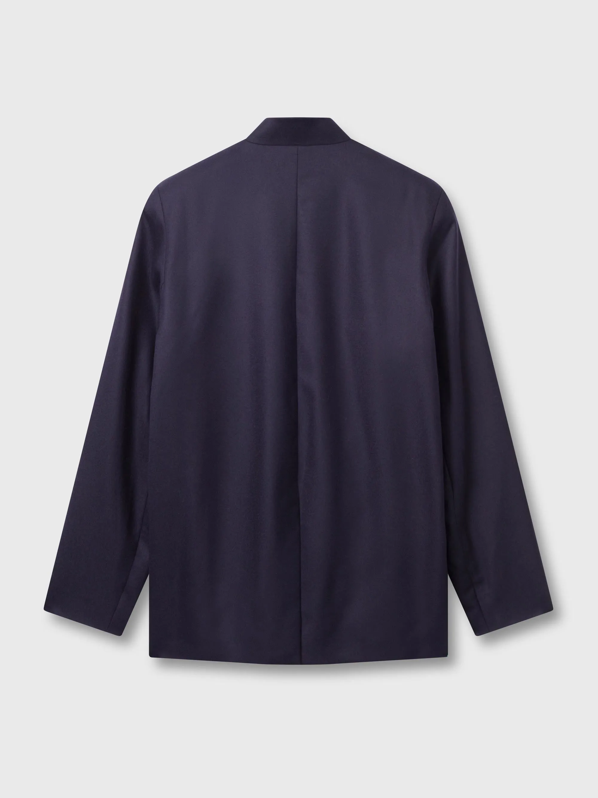 Navy Wool Nehru Suit Jacket