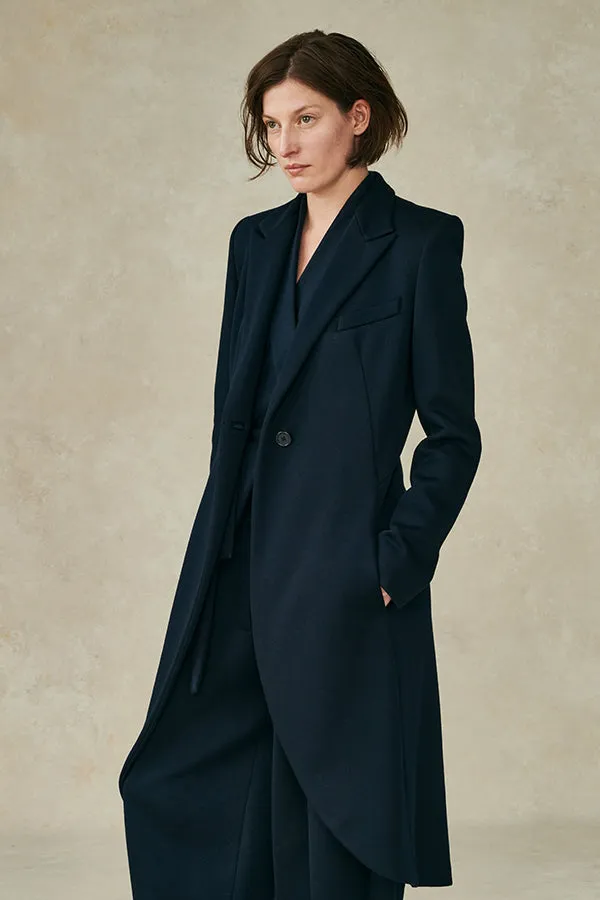 Neoprene Notch Collar Long Jacket