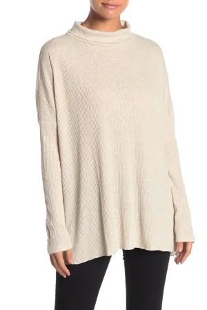 Nordstrom Item! Women's Abound Long Sleeve Ribbed Knit Tunic, Sz M! Colour is Beige Oatmeal Heather!  Lightweight, Comfy, Generous Fit! Retails $50 