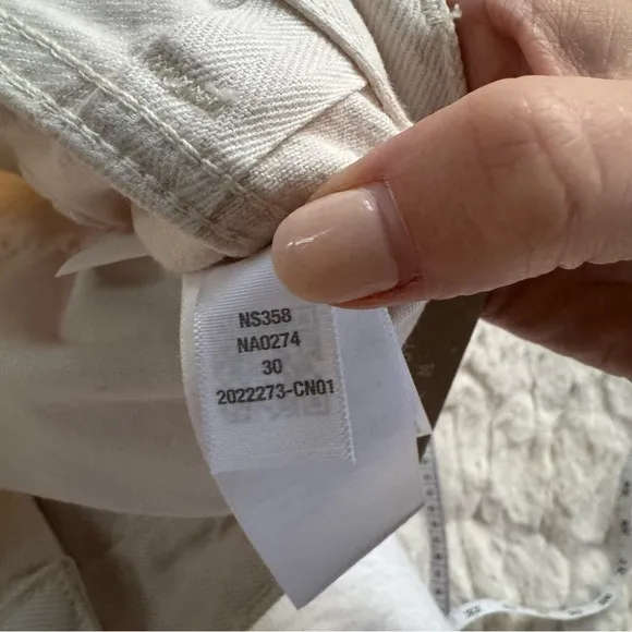 NWT Madewell Low-Slung Baggy Jeans in Ivory