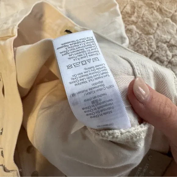 NWT Madewell Low-Slung Baggy Jeans in Ivory