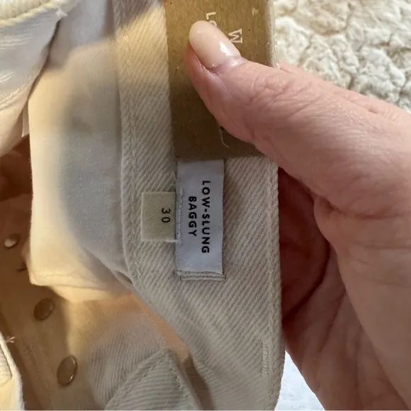 NWT Madewell Low-Slung Baggy Jeans in Ivory