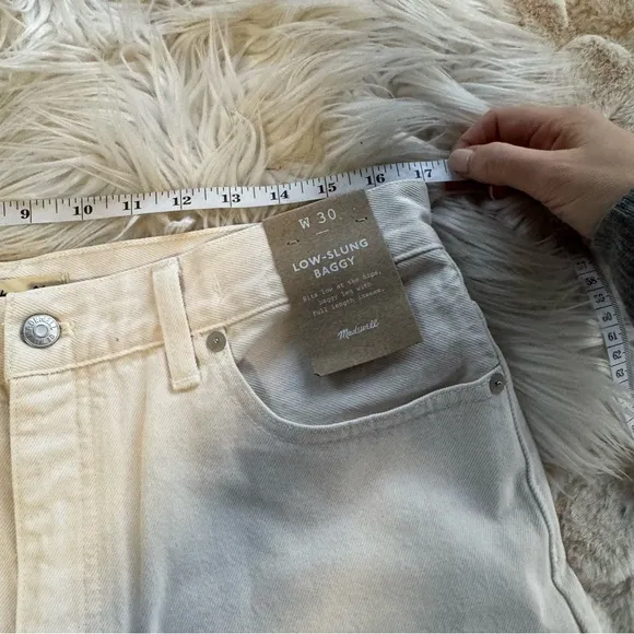 NWT Madewell Low-Slung Baggy Jeans in Ivory