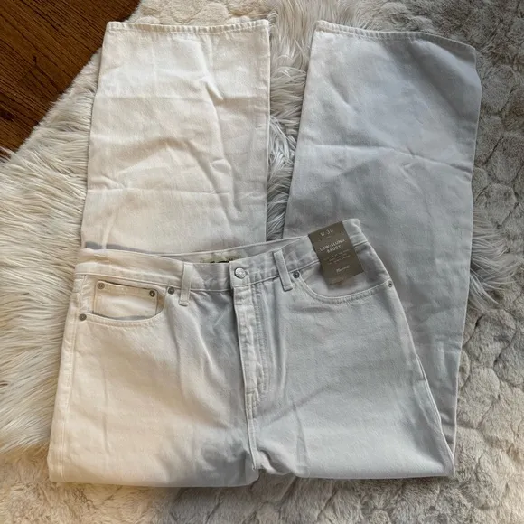 NWT Madewell Low-Slung Baggy Jeans in Ivory