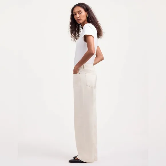 NWT Madewell Low-Slung Baggy Jeans in Ivory