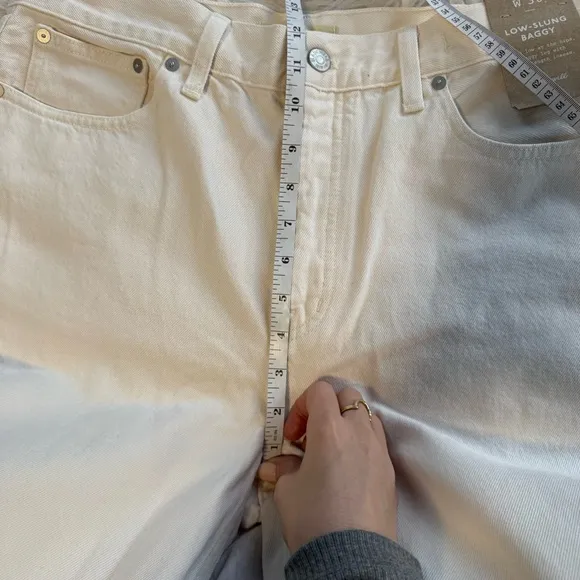 NWT Madewell Low-Slung Baggy Jeans in Ivory