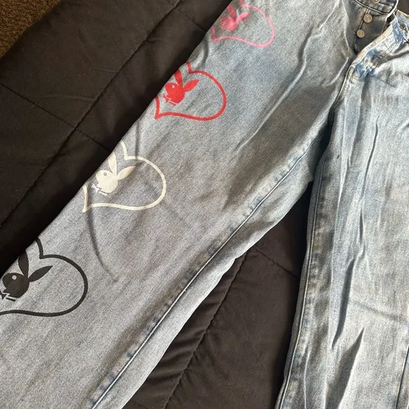 NWT Playboy Baggy Bunny Heart Jeans