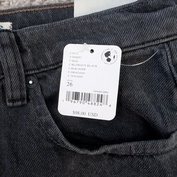 NWT | We The Free | Size 26 | Black Tinsley Baggy High Rise Straight Leg Jeans