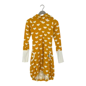 Ommellinen terry hoodie tunic, hearts | woman XS
