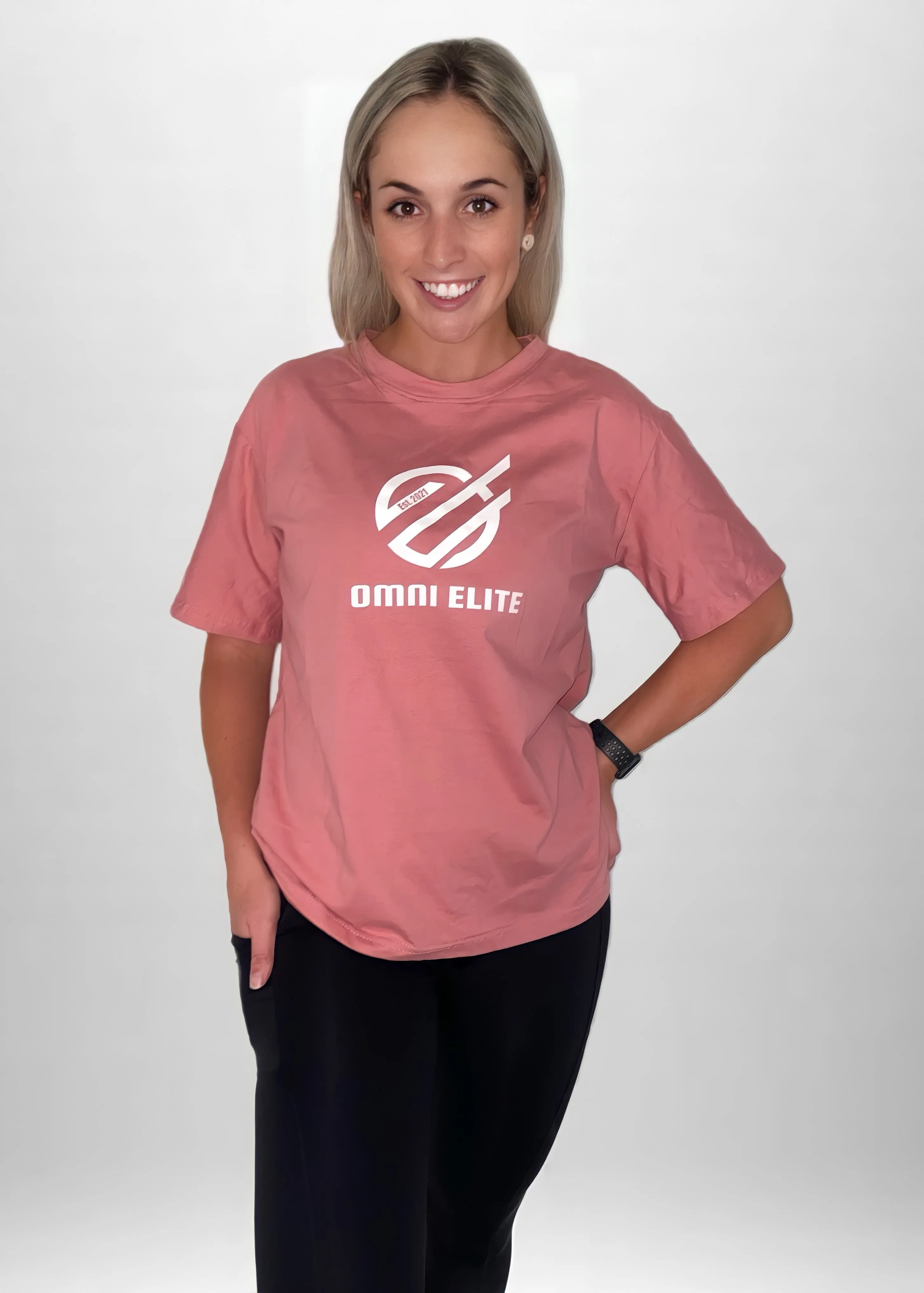 OMNI ORIGINAL WOMENS TEE  in Salmon