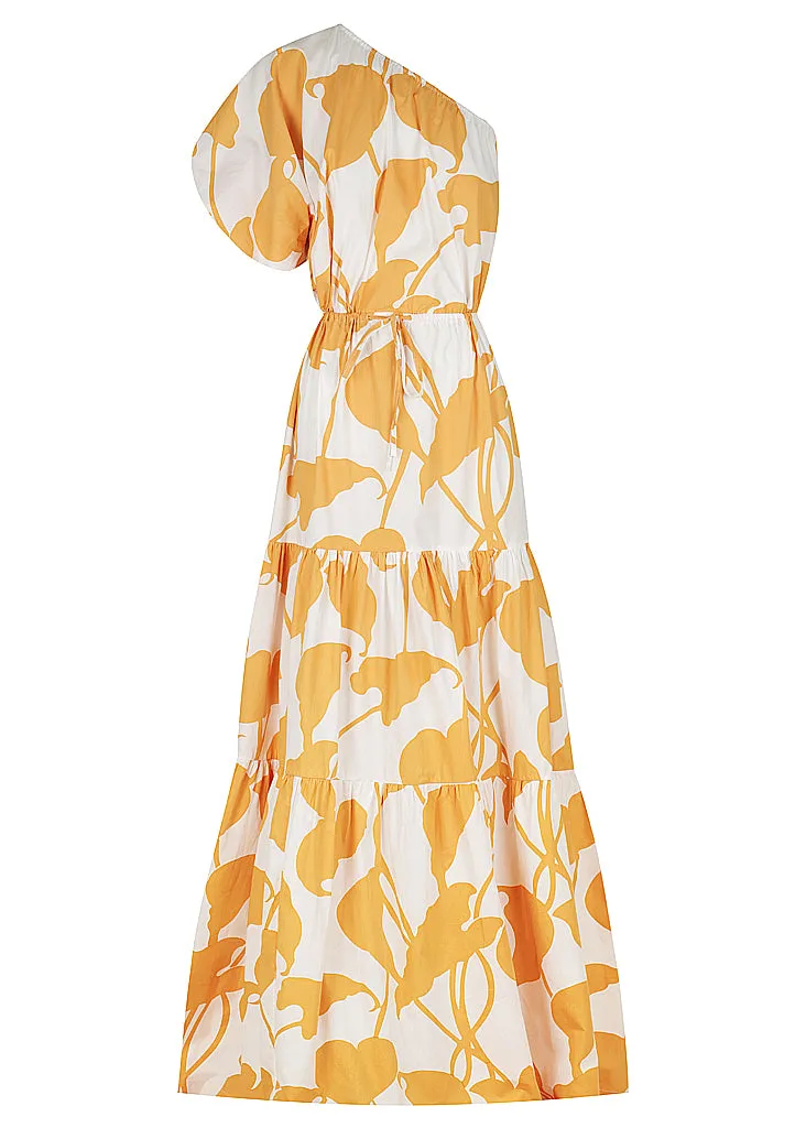 One Shoulder Puff Sleeve Maxi