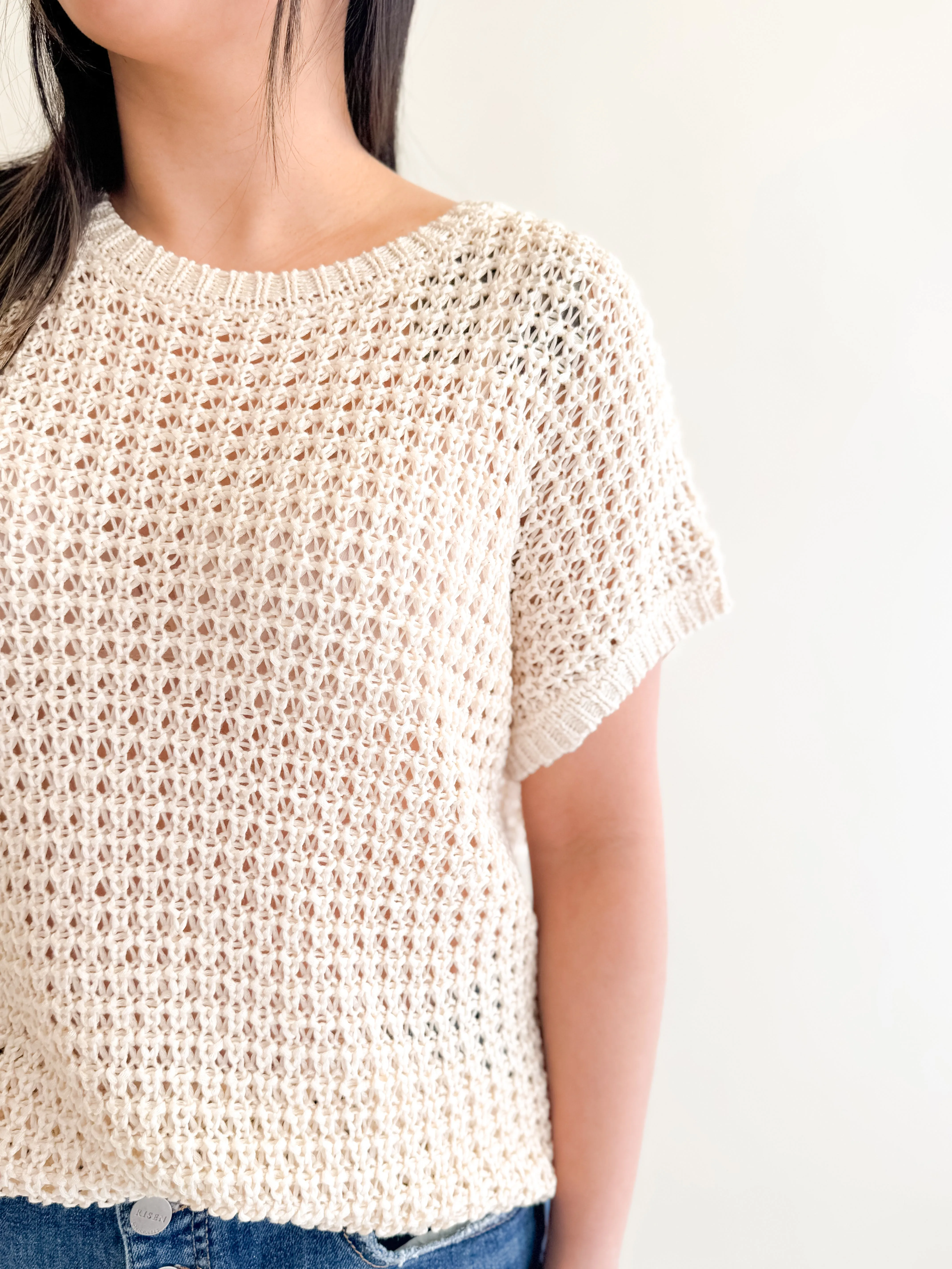Open Knit Sweater Top