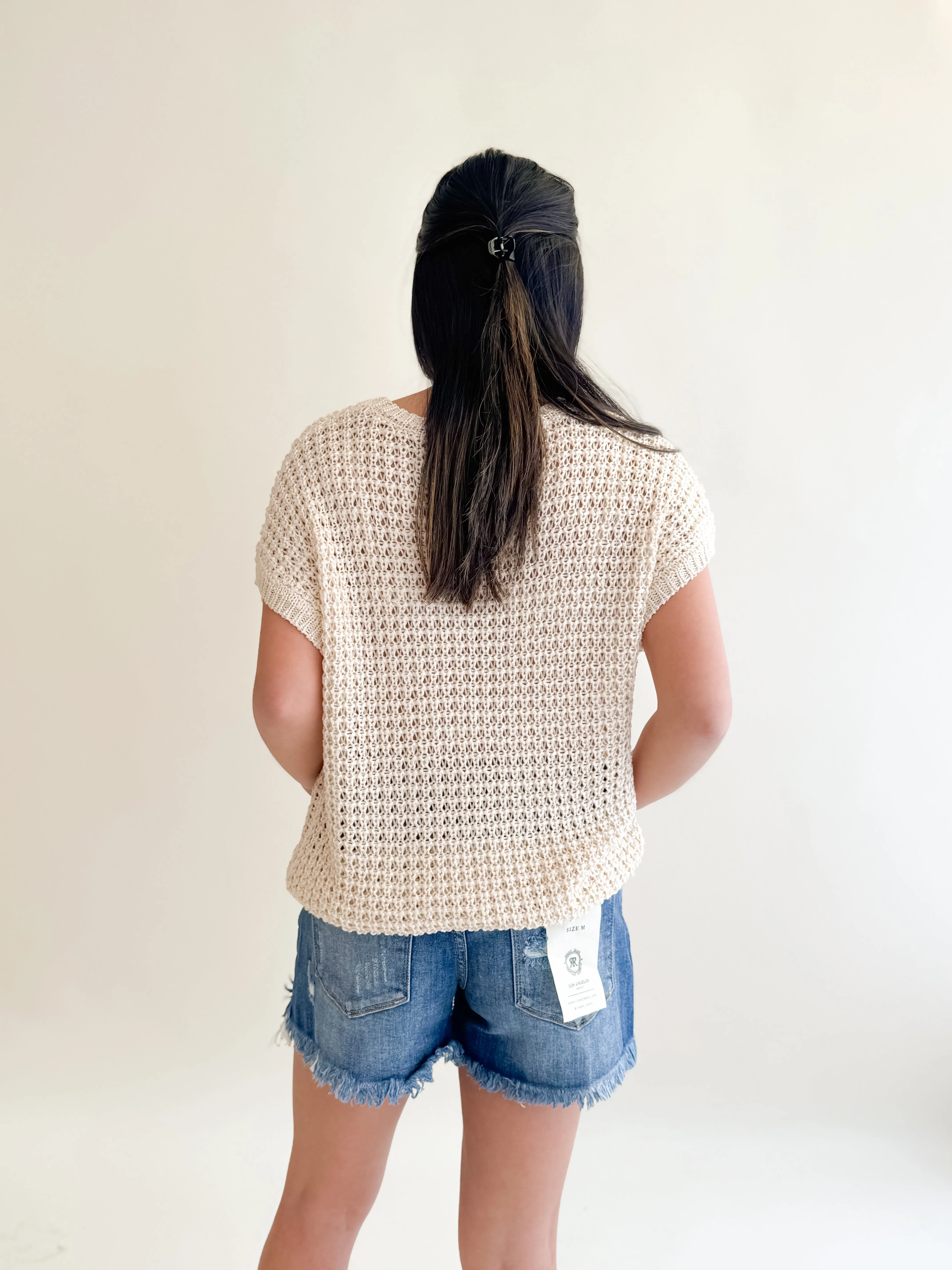 Open Knit Sweater Top