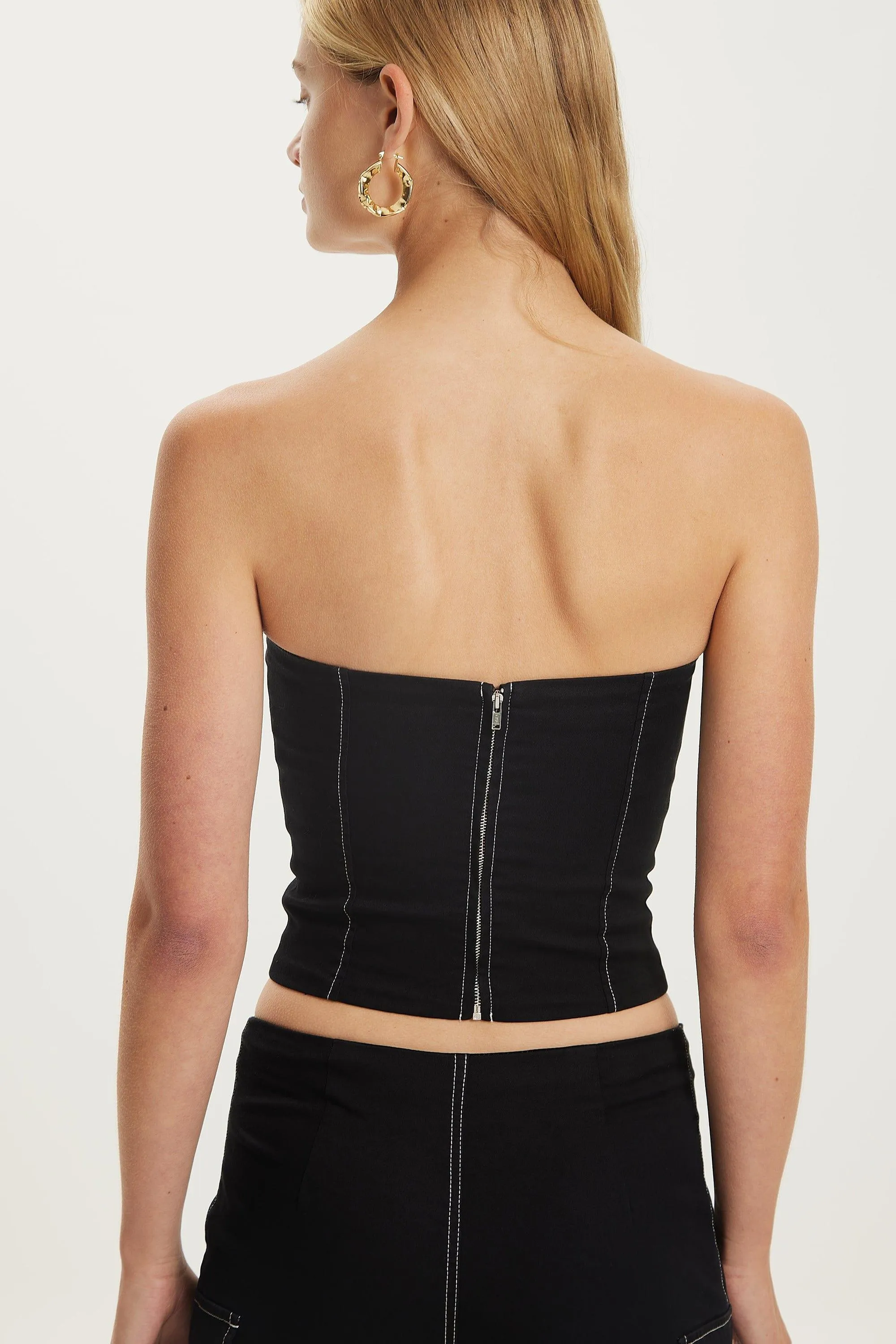 OPEN ROAD CORSET TOP | WASHED BLACK