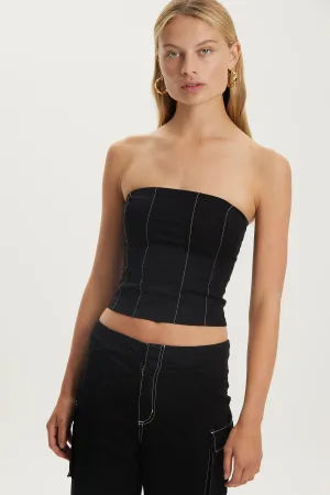 OPEN ROAD CORSET TOP | WASHED BLACK