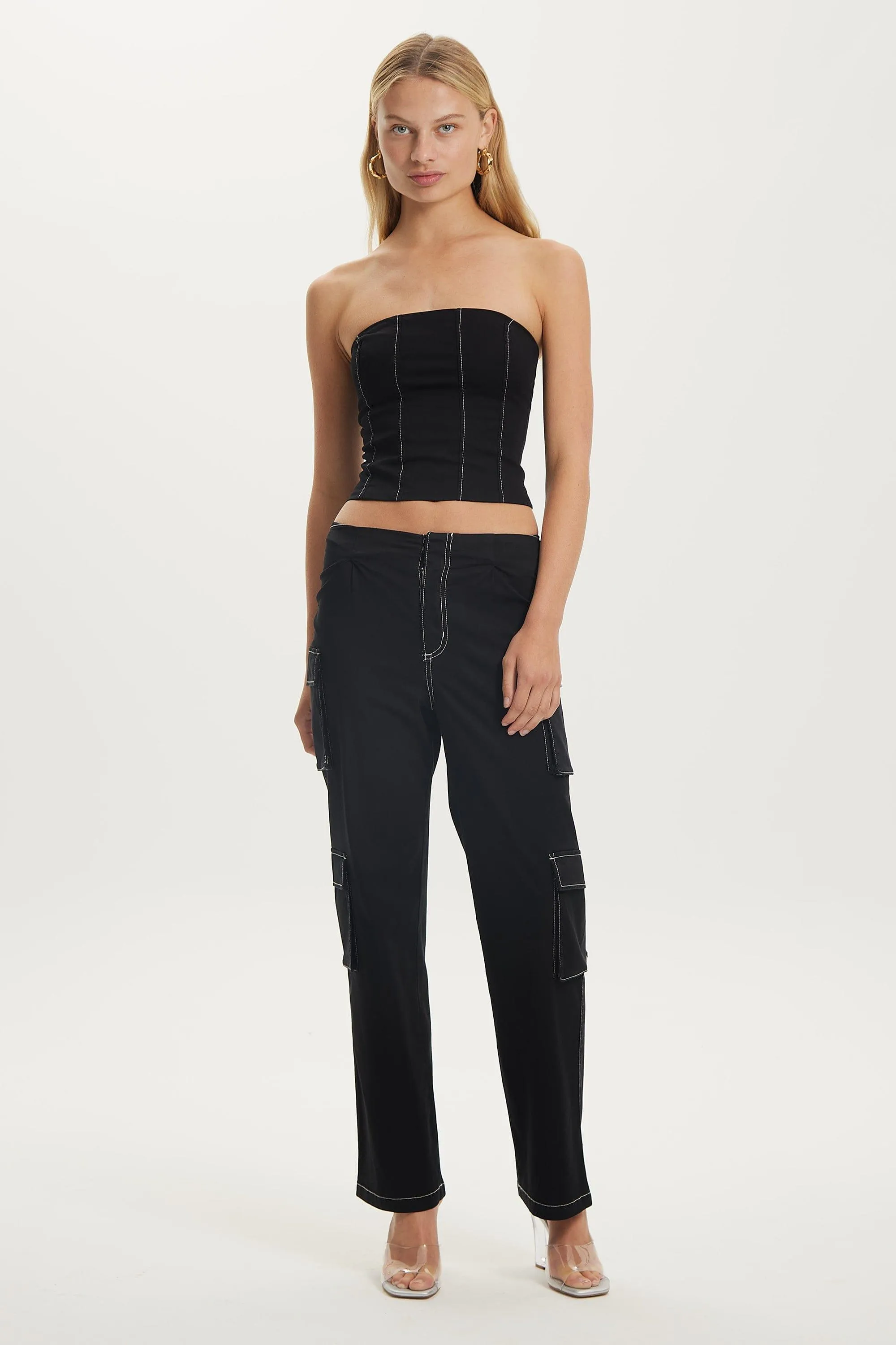 OPEN ROAD CORSET TOP | WASHED BLACK