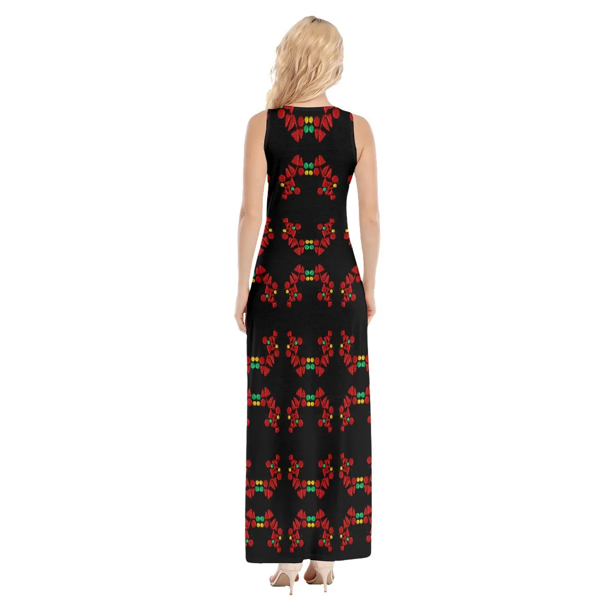 Origen Destination Women's Black Patterned Vest Dress
