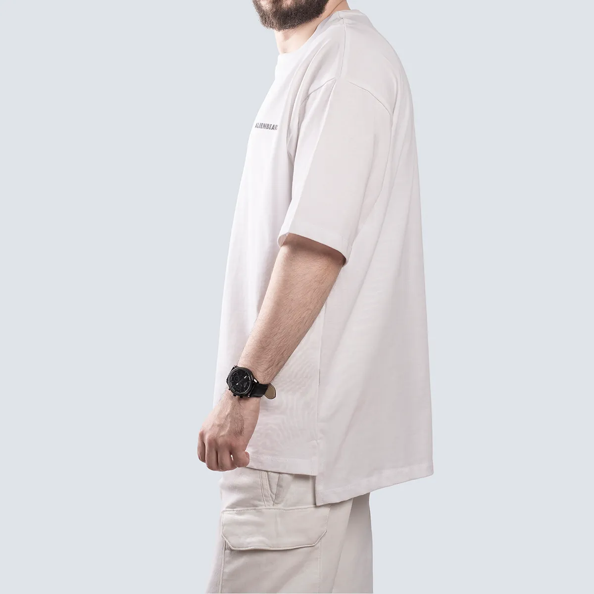 Oversized Split Tee . White