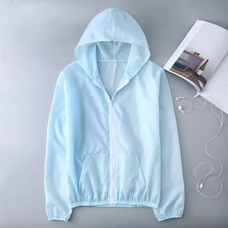 Pastel Thin Sun Protection Hooded Jacket (Multiple Colors)