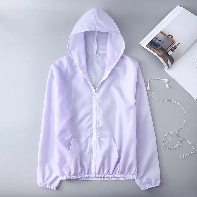 Pastel Thin Sun Protection Hooded Jacket (Multiple Colors)