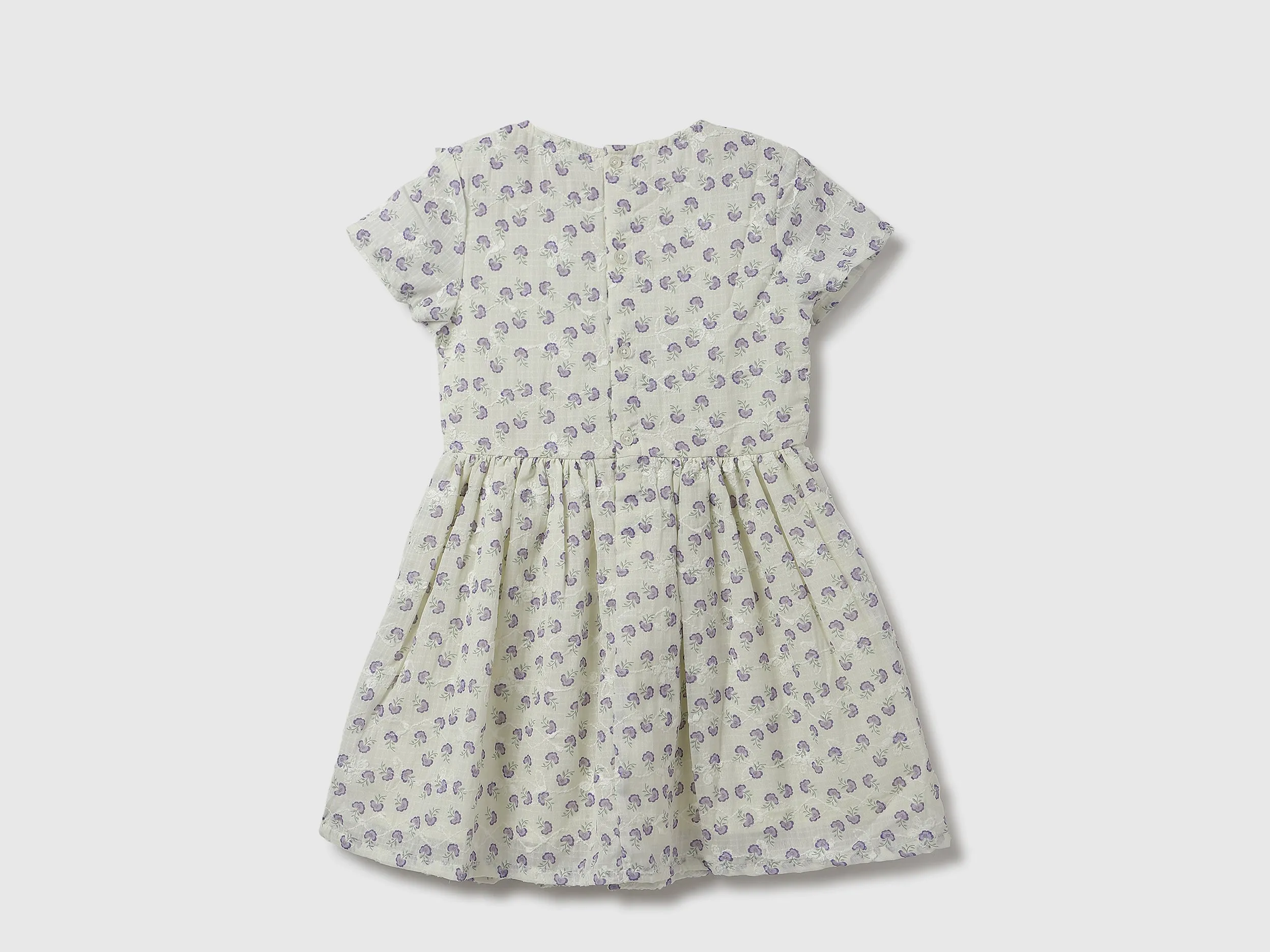Patterned & Ruffled A-Line Dress