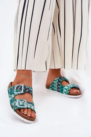 Patterned women's textile flip-flops