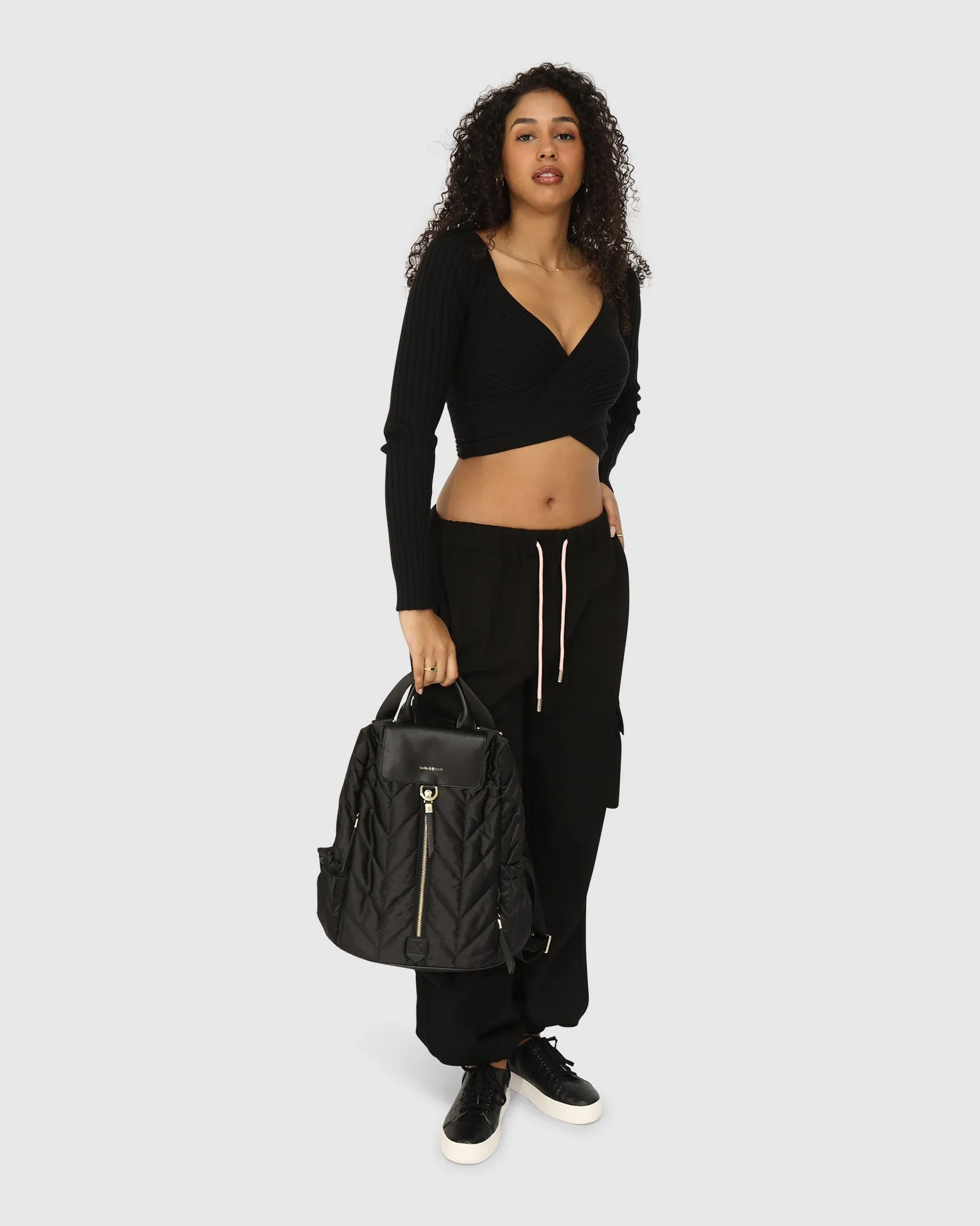 Perfect Match Cargo Trackpants - Black