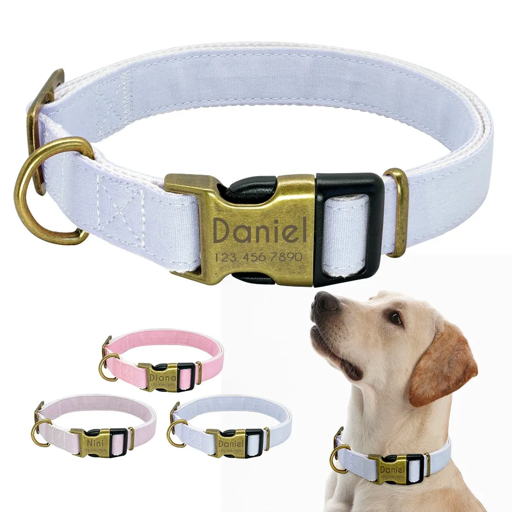 Personalised Nylon Dog Collar Adjustable