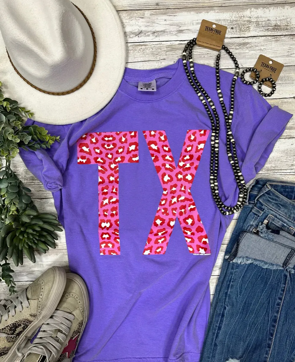 Pink Leopard TX Graphic Tee