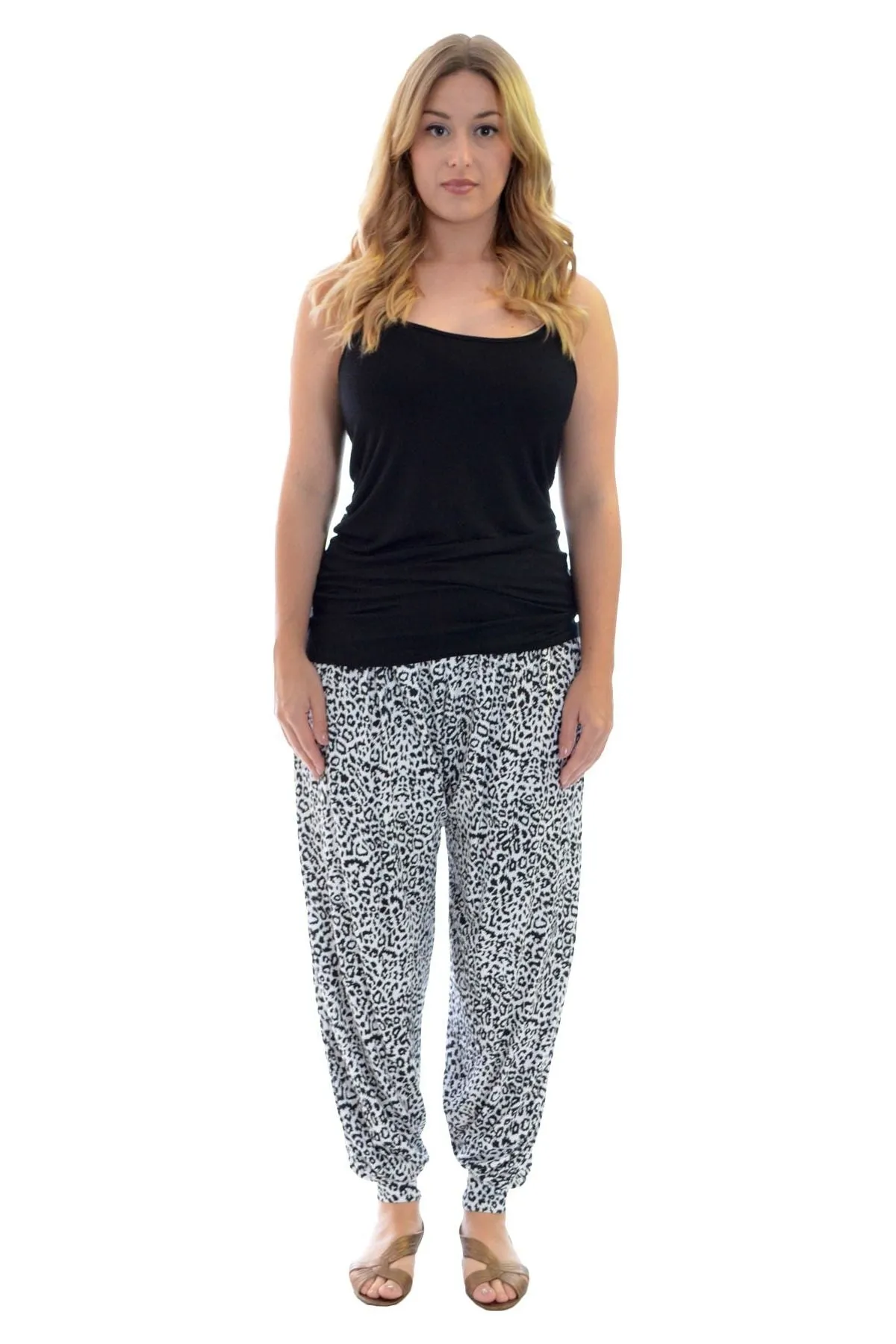 Plus Size Animal Print Harem Trousers