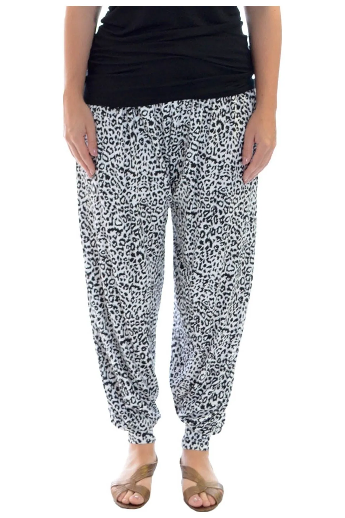 Plus Size Animal Print Harem Trousers