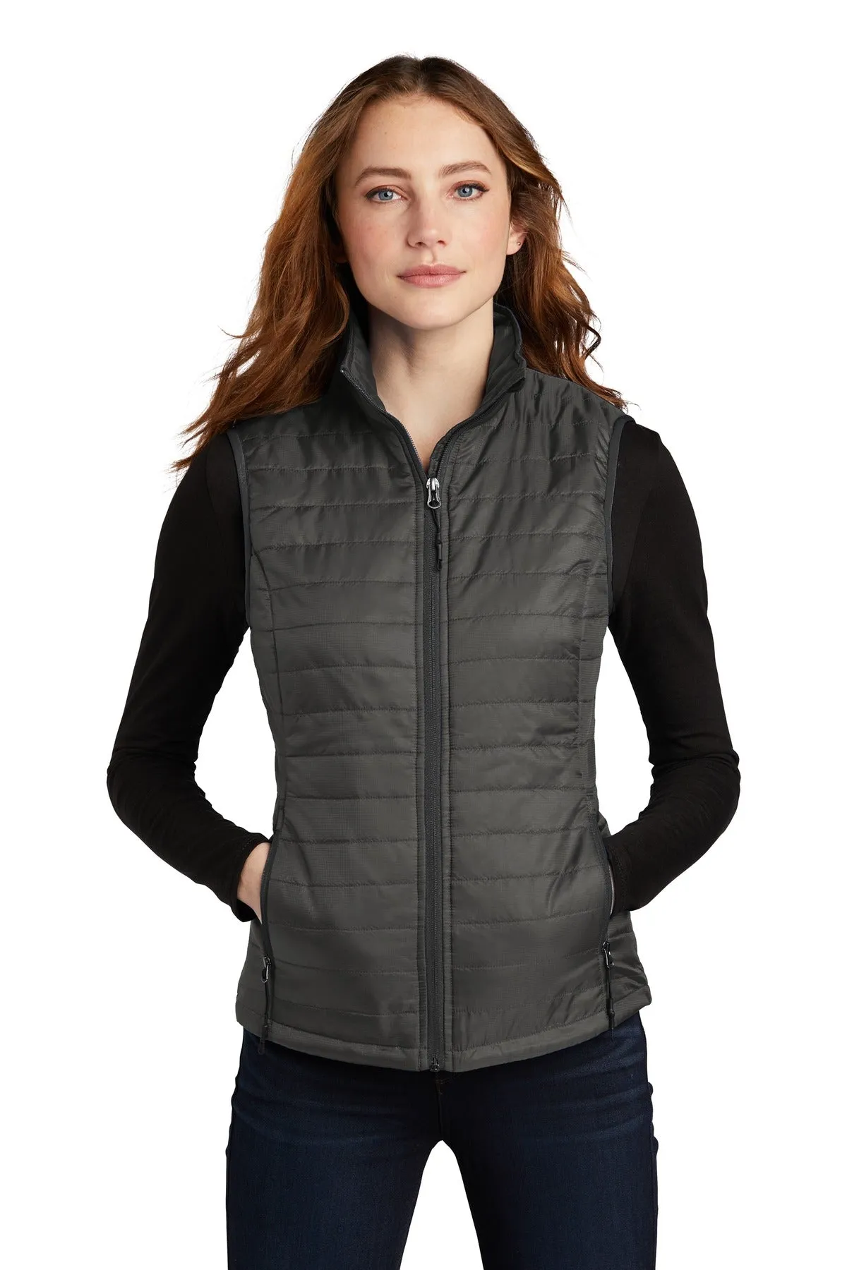 Port Authority  Women's Packable Puffy Vest L851 Sterling Grey/ Graphite