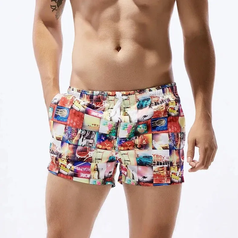 Postcard Grid Board Shorts