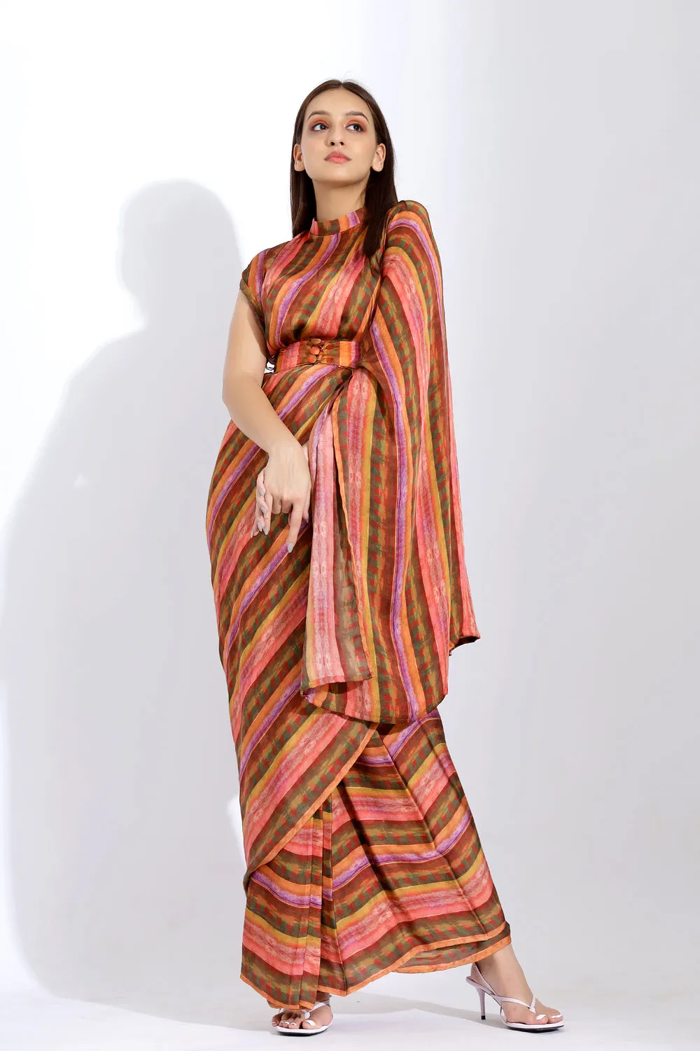 Pre-Stitched Collar Pallu Saree