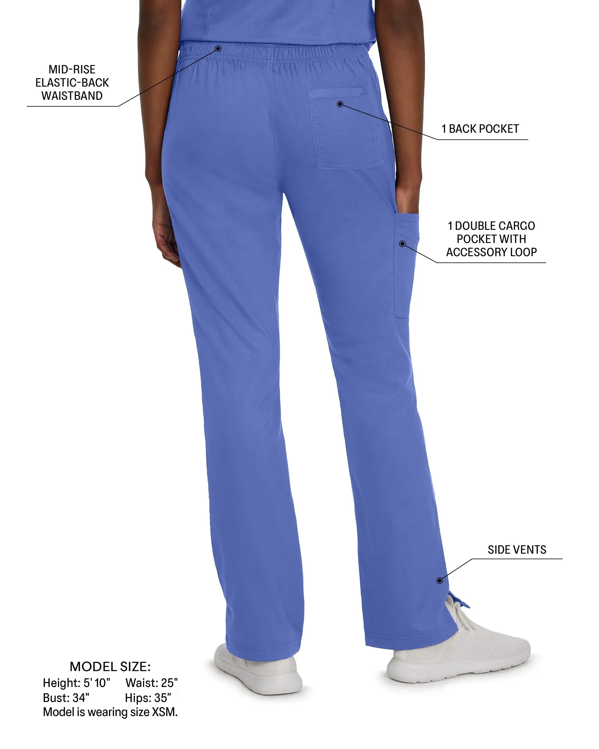 ProFlex 2042 Women's Cargo Scrub Pants Steel