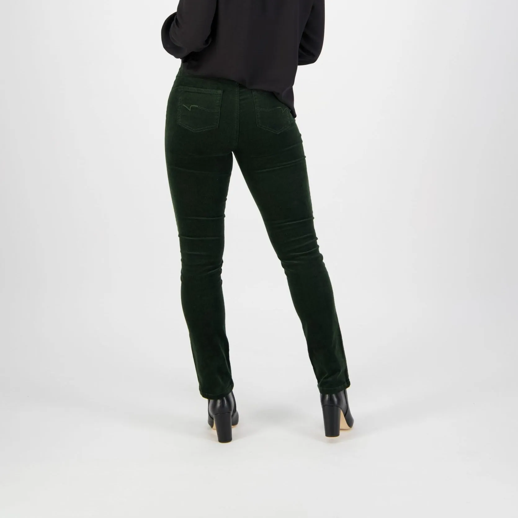 Pull On Cord Trousers - Forest