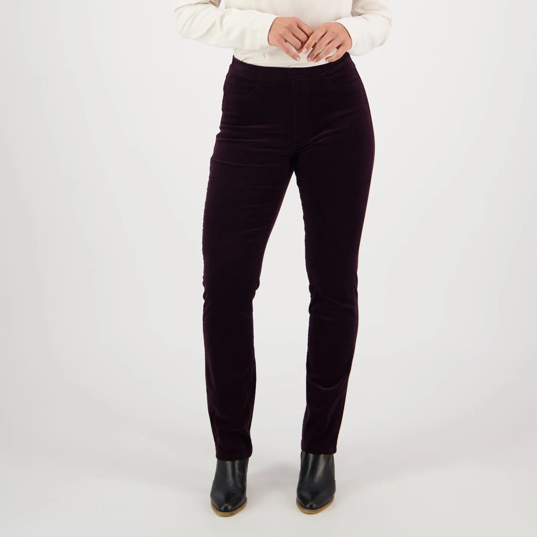 Pull On Cord Trousers - Mulberry