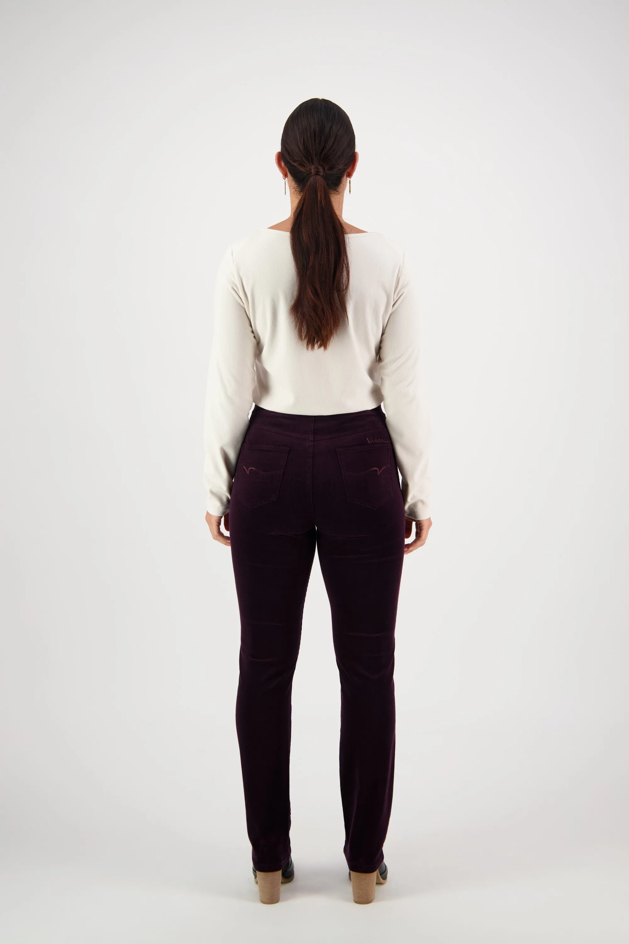 Pull On Cord Trousers - Mulberry
