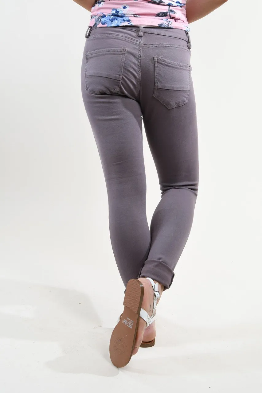 Purple Grey Moto Pants