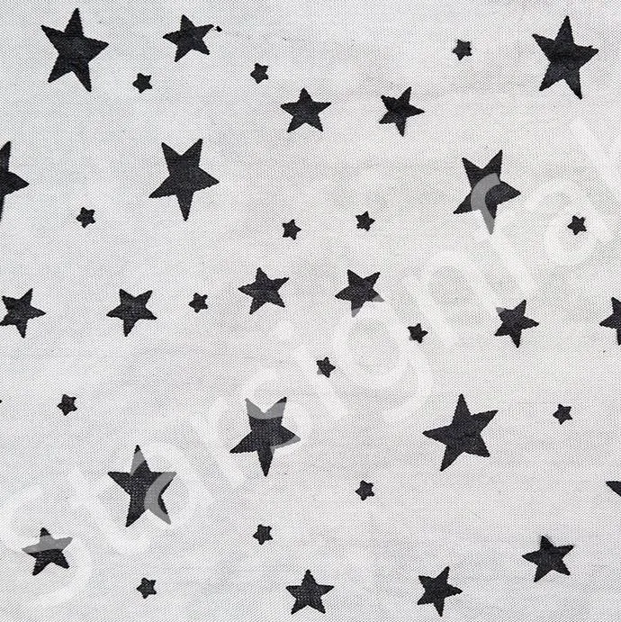 Quality Flocked Tulle Knitted Fabric with All Star Design