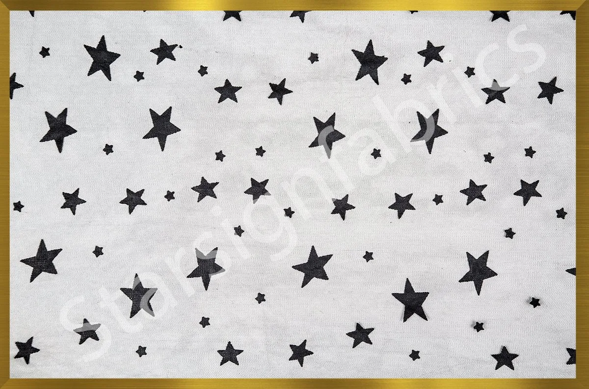 Quality Flocked Tulle Knitted Fabric with All Star Design