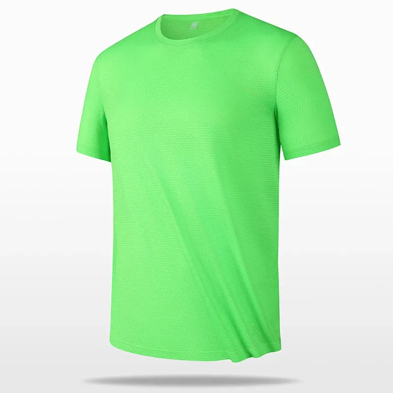 Quick Drying Men's Running T-shirt Fitness Sports T Shirt Gym Training Tees Breathable Jogging Casual Sportswear Unisex Tops New