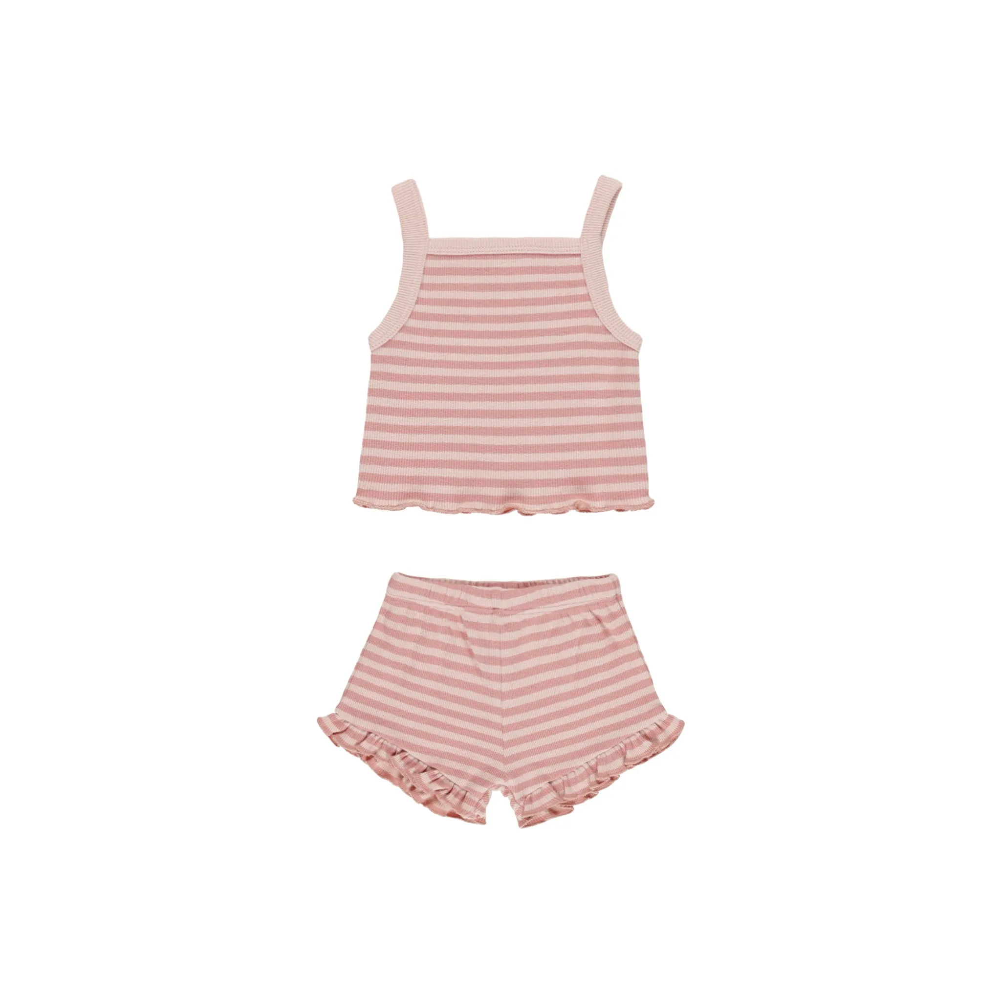 Quincy Mae Evie Tank   Shortie Set - Pink Stripe